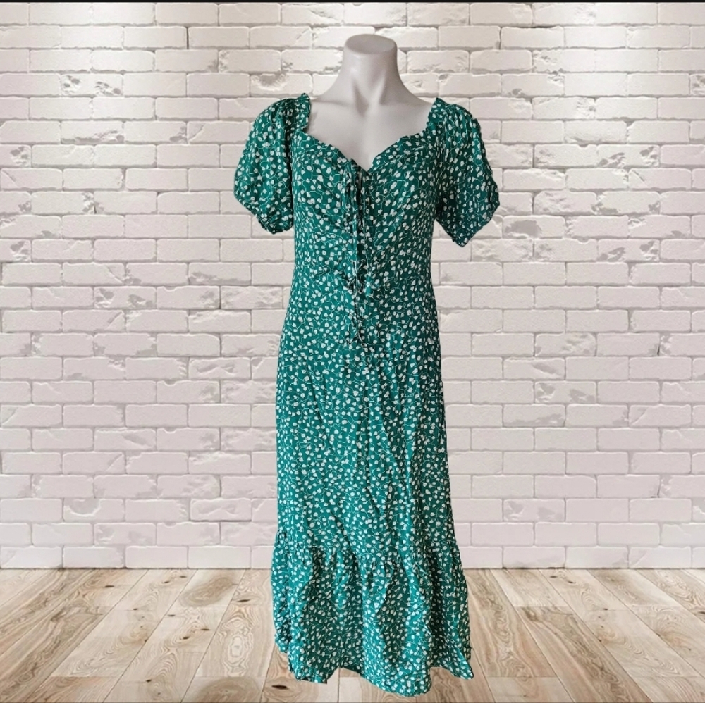 Green Floral Women's Dress